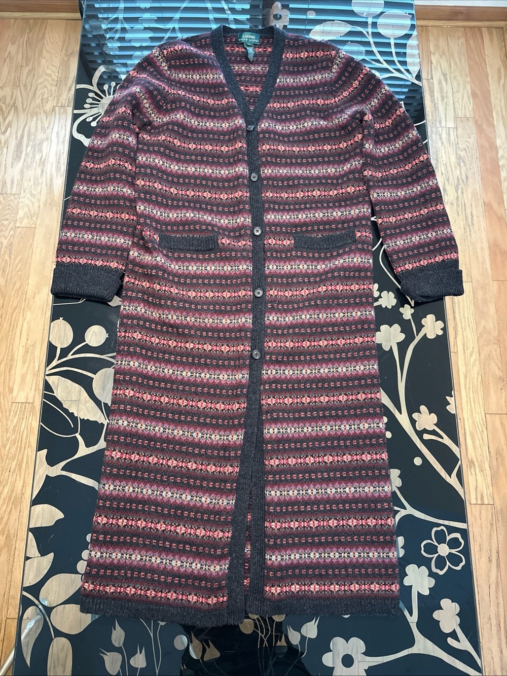 Ralph Lauren Large Button Up Long Cardigan South Western Indian Blanket Fair